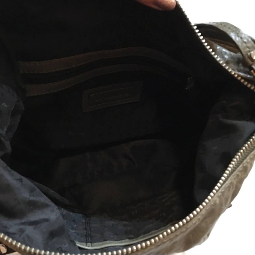 L.A.M.B Taupe Leather Saddle Hobo Purse Hand Bag - Picture 11 of 14